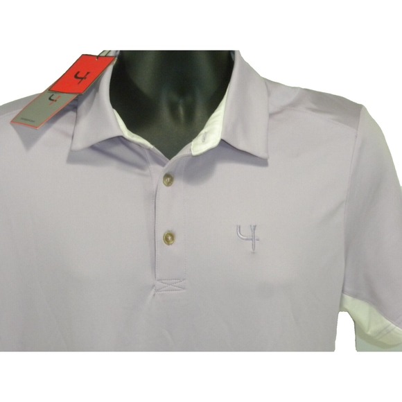 Short Par 4 Polo Shirt Mens M Soft Violet Whitfield Golf Performance Quick Dry - Picture 4 of 15